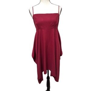Urban Renewal Burgundy Reworked Vintage Asymmetrical Hem Mini‎ Dress Sz M Fairy
